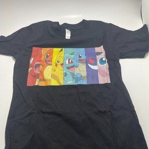 Pokemon Kids Poke Rainbow Boys Short Sleeve Tee Shirt, Black, Small (Youth)